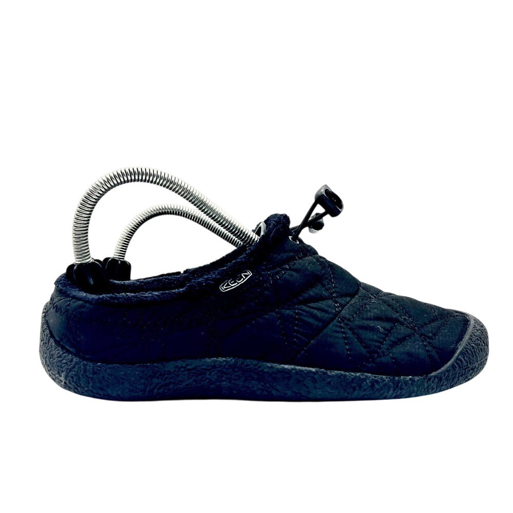KEEN Howser‎ II Quilted Slippers Womens 9 Black Fleece Lined Bungee Mule 1025540